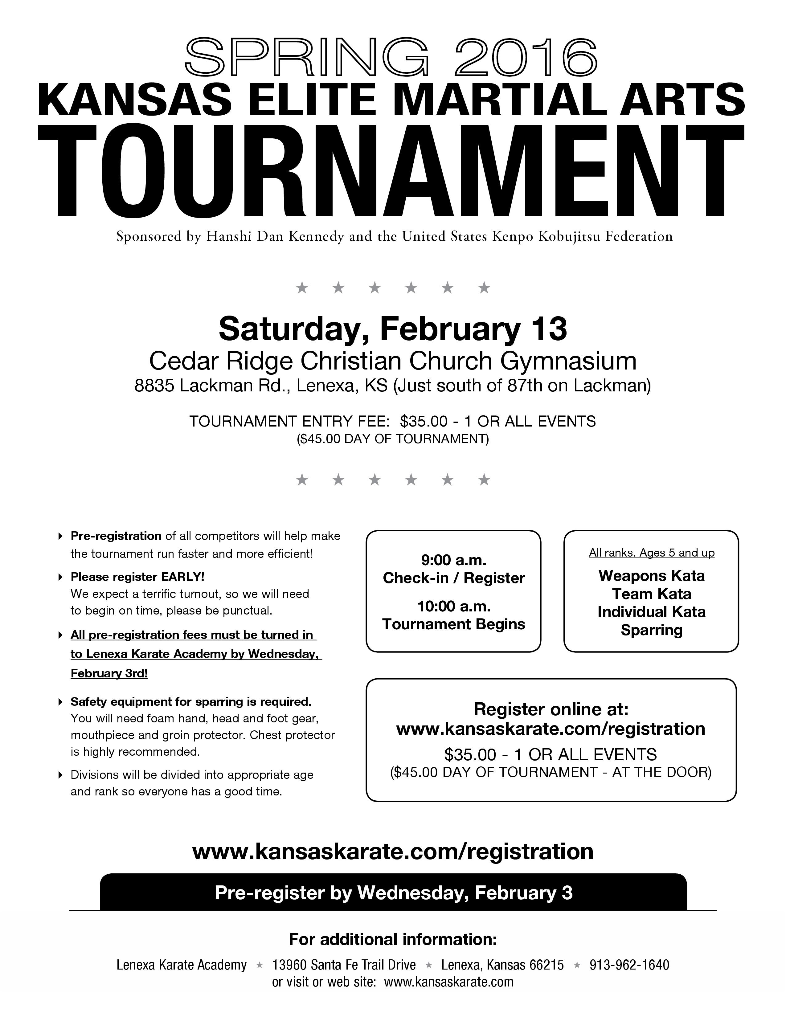 Lenexa Karate Academy | School Closed for Tournament